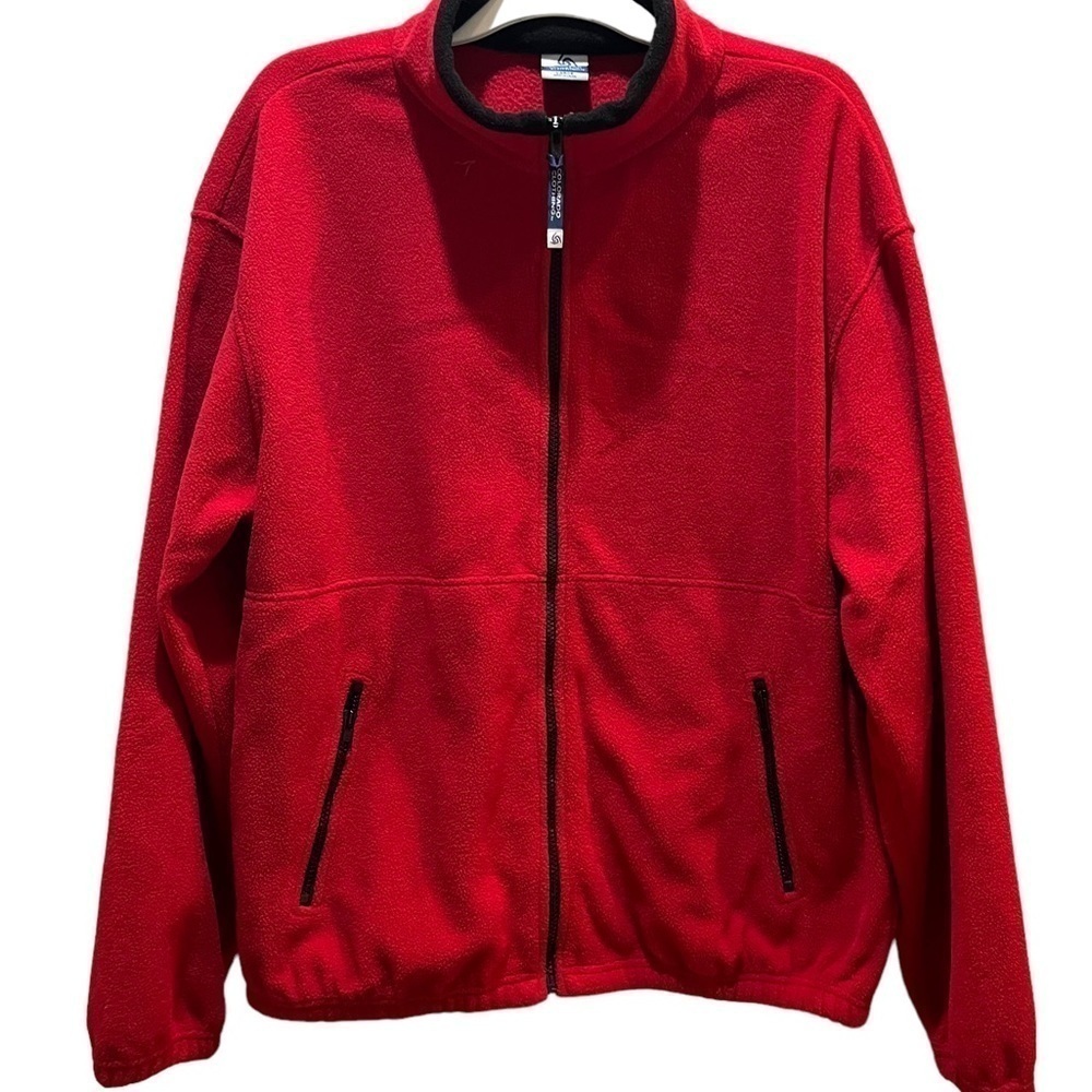 Colorado Clothing Red w/Black Trim Full Zip Fleece Jacket Sz L